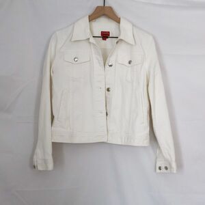 Chaps Women's White Denim Jacket - Medium